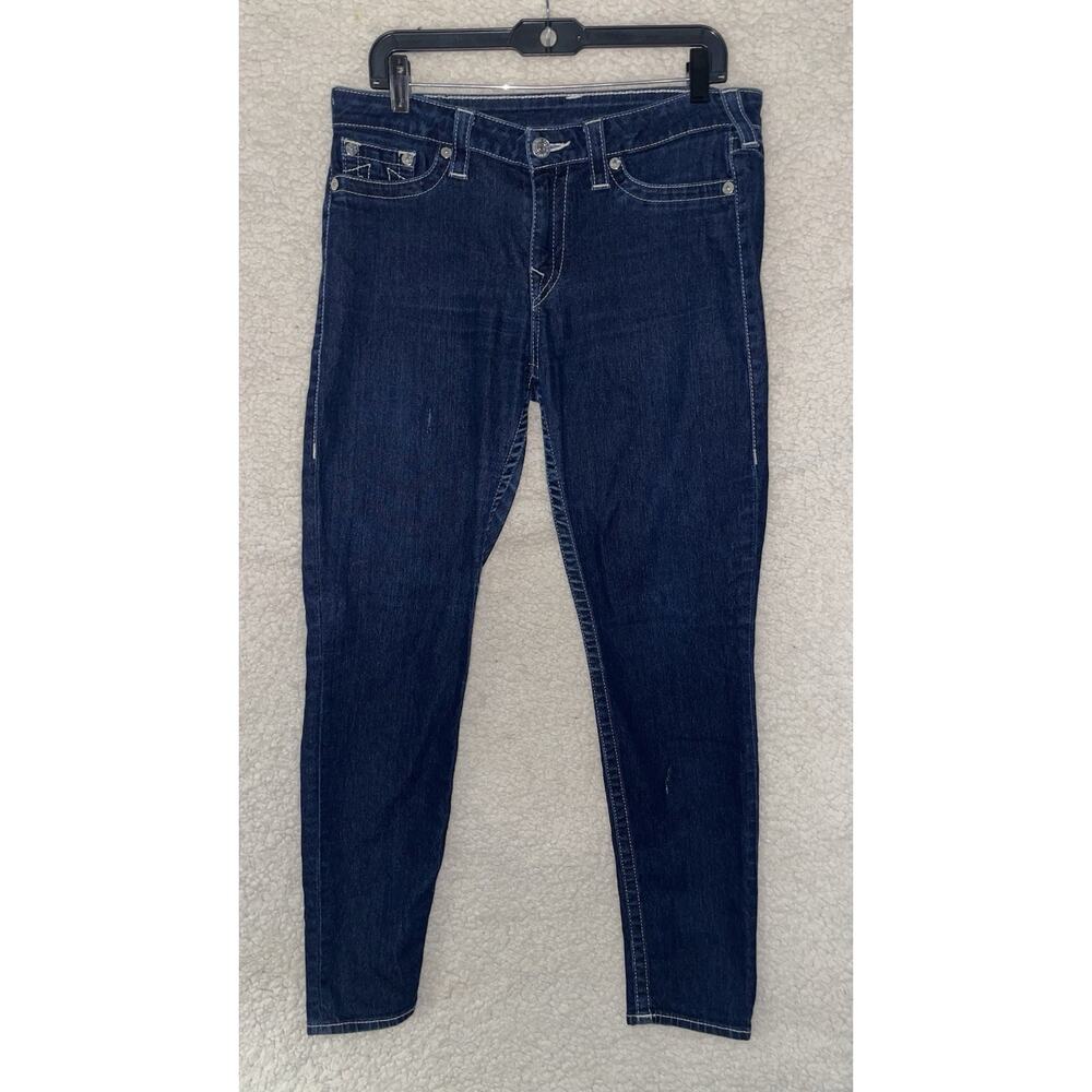 True Religion Legging Clear Crystal Logo Women’s Jeans Size 33